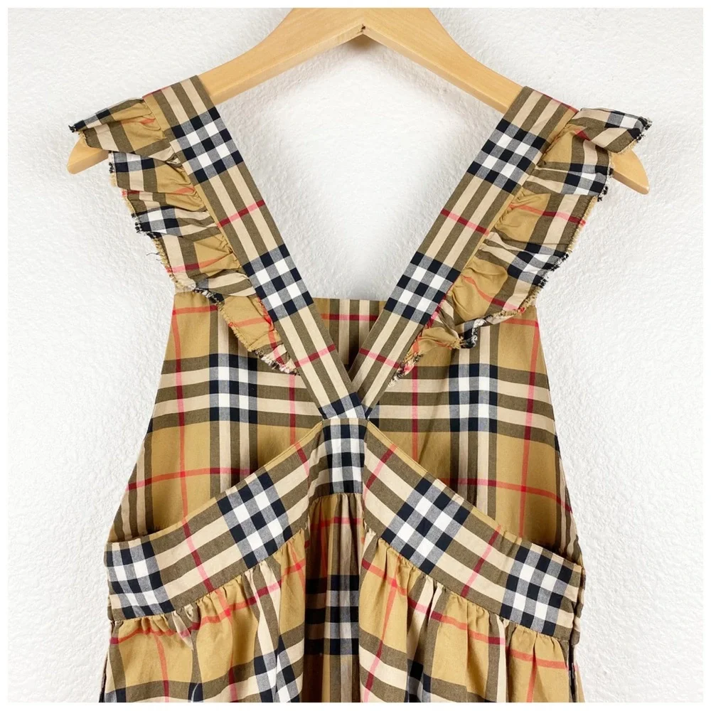 Burberry Tan Plaid Sleeveless Kids Dress